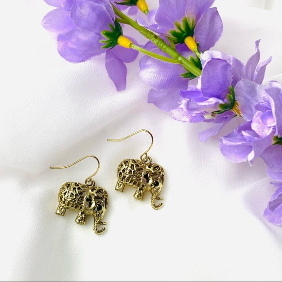 🌹PURE EXPRESSION Hypo Allergenic Elephant charm pendant goldtone dangle … - Picture 7 of 8